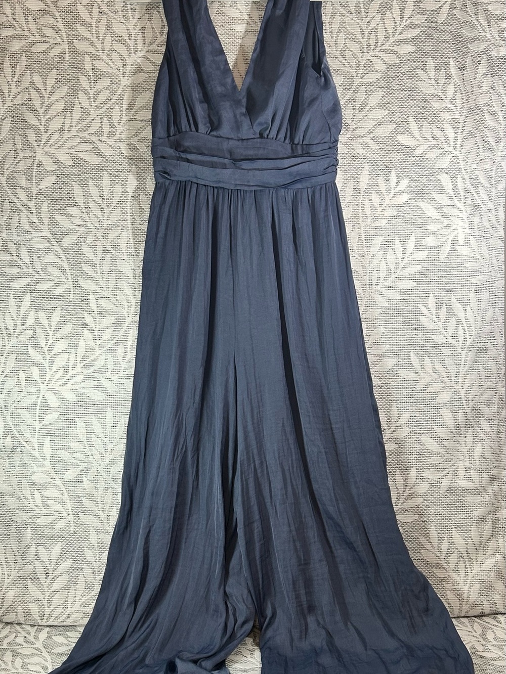 GLAM Los Angeles Slate Navy Blue Wide-Leg Jumpsuit Size Small